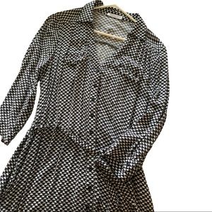 Reitmans Black and White Hearts Shirtdress Sz XXL